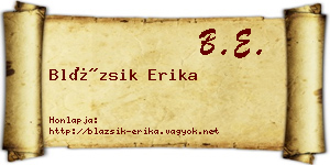 Blázsik Erika névjegykártya