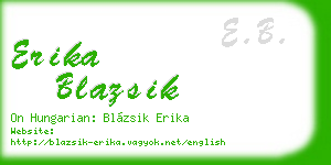 erika blazsik business card